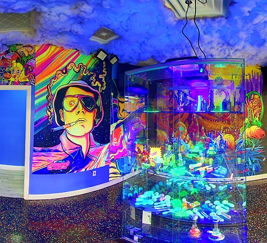 Lit glass display case